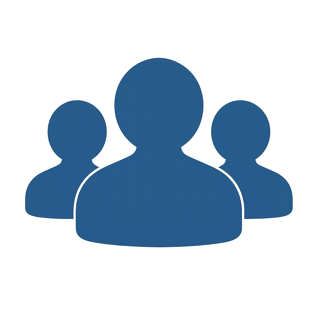 Three-person silhouette icon