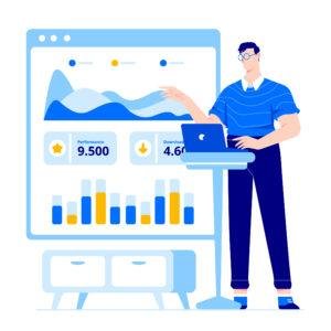 Analytics dashboard illustration – campaign data visualization