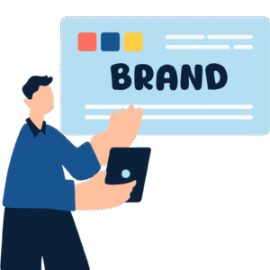 Abstract brand identity and messaging illustration