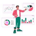 Illustration of GA4 and Tag Manager integration with dashboards and event tracking