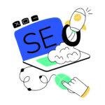 Illustration representing technical SEO: speed, crawl, and site structure