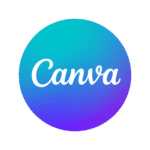 Canva logo used for creating branded visuals and content assets.