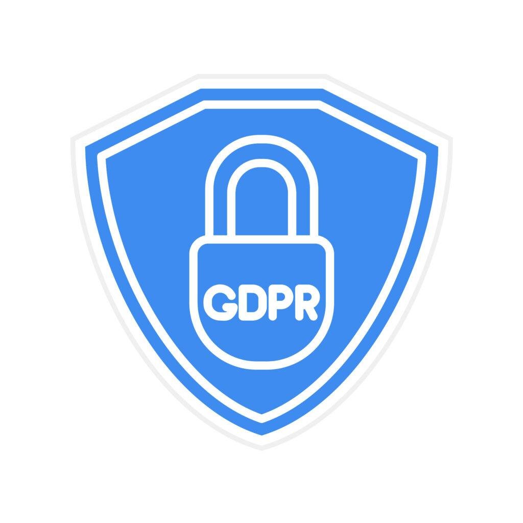 GDPR compliance and data protection shield icon