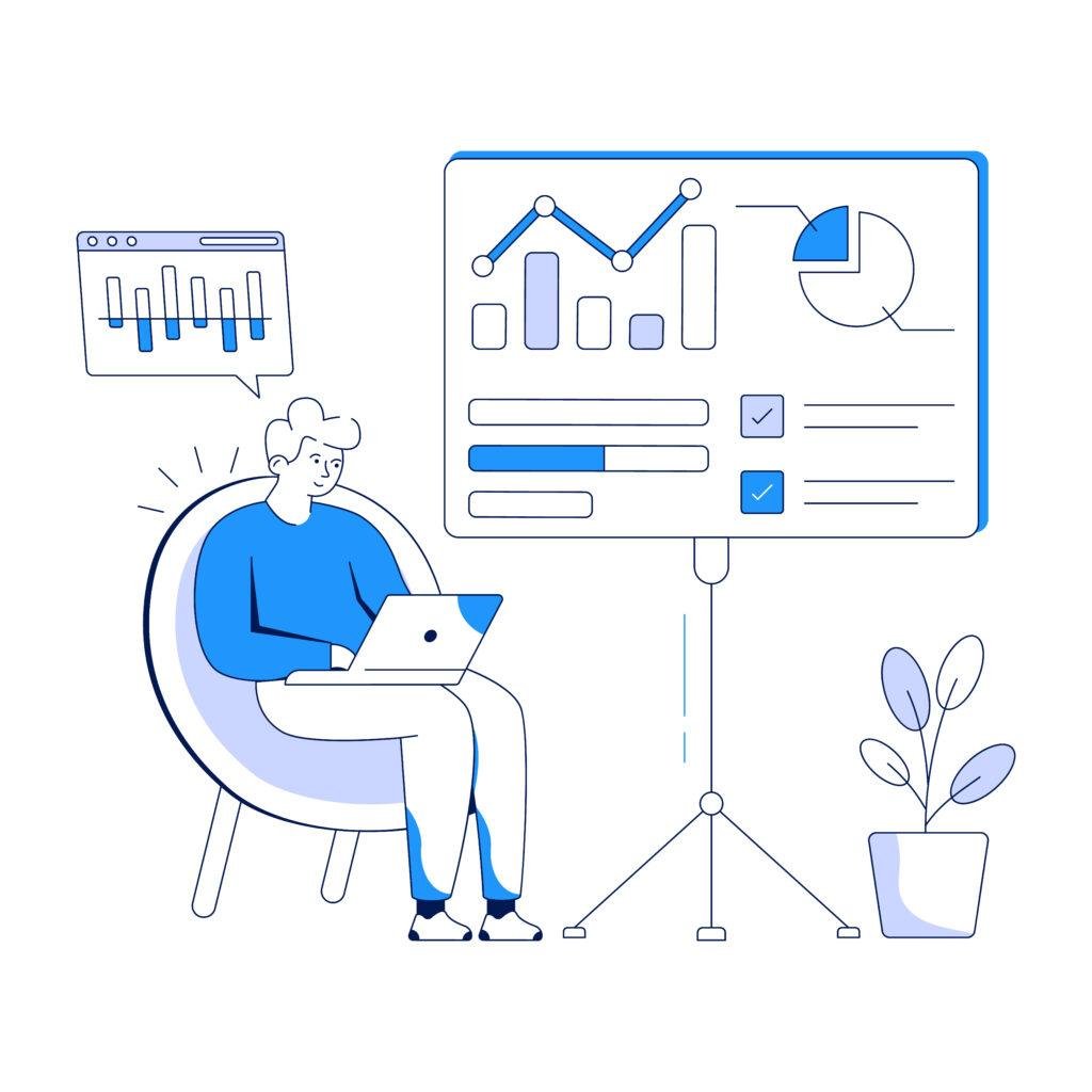 Looker Studio analytics dashboard illustration