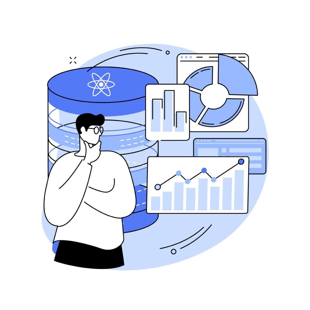 Illustration showing data collection pipeline from multiple marketing sources