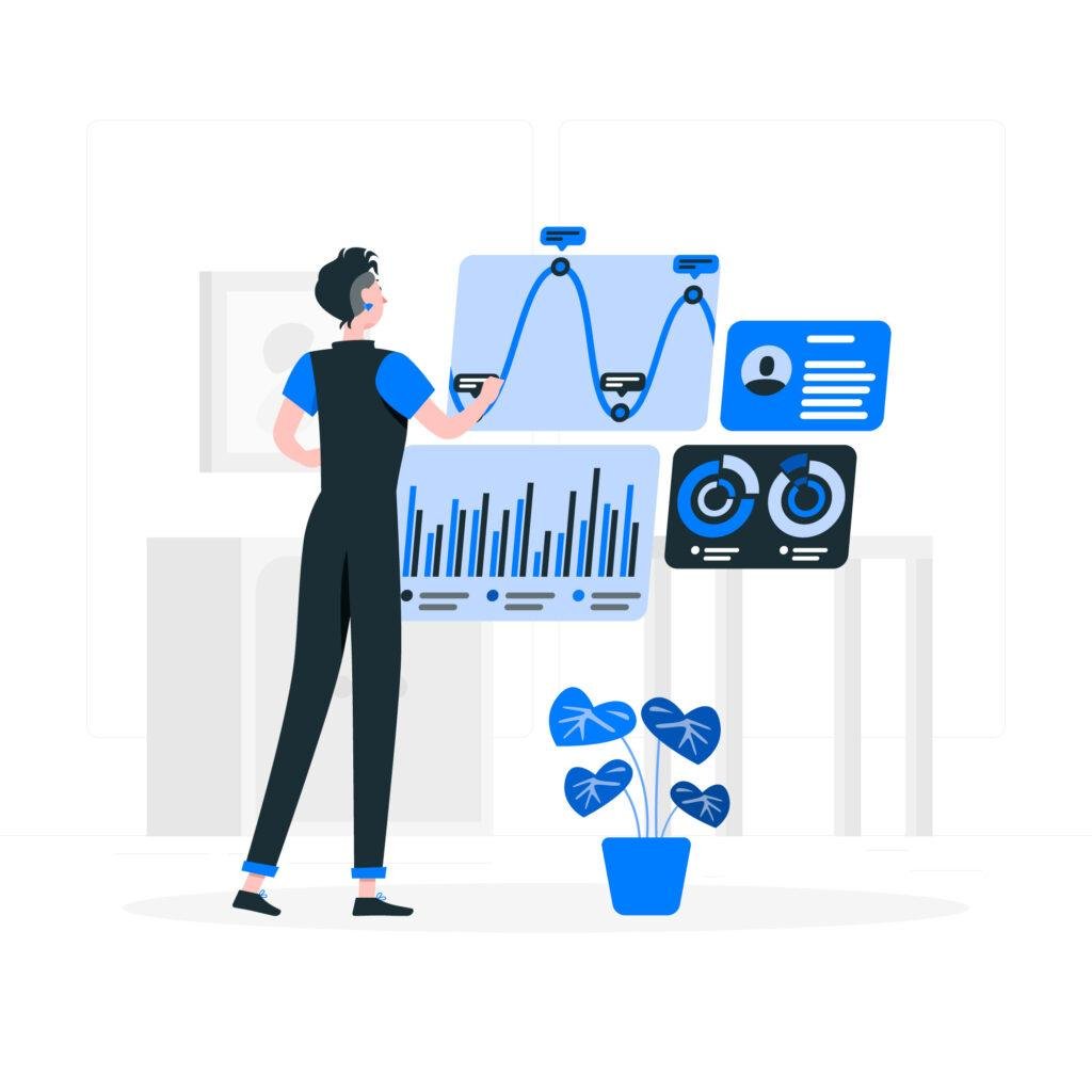 Illustration showing customer segmentation insights dashboard