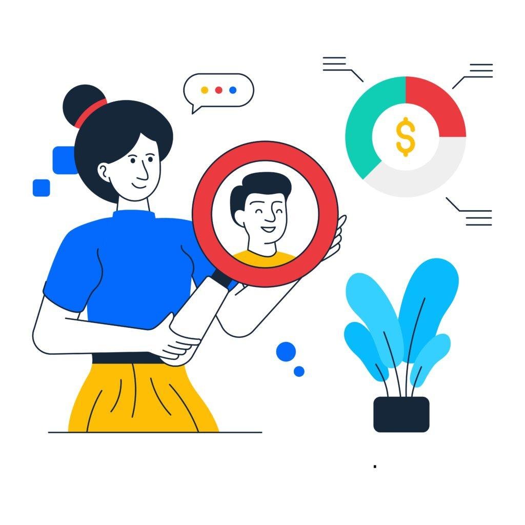Predictive model showing customer behavior forecasting and journey insights
