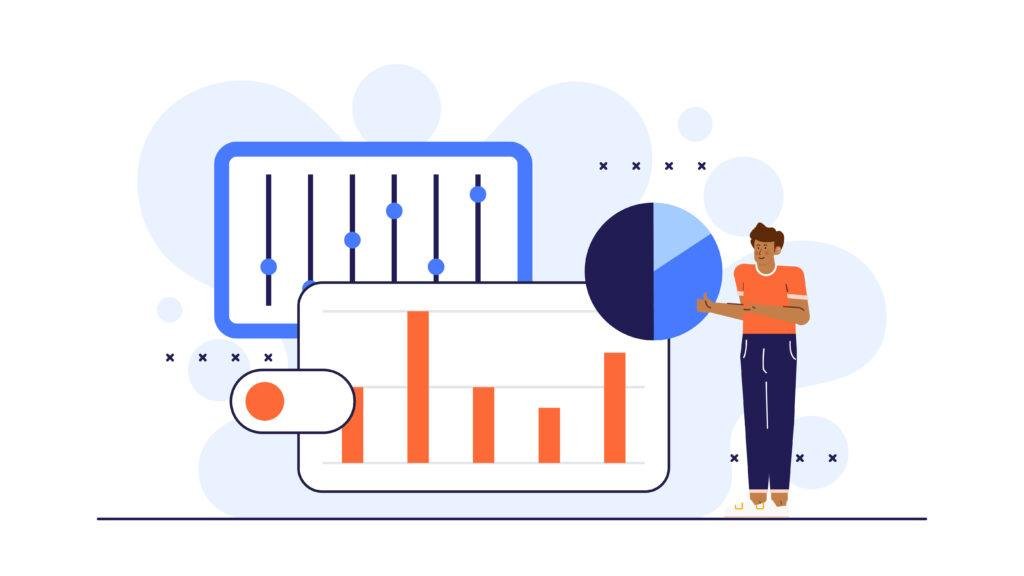 Predictive analytics dashboard with forecasting curves and trend predictions