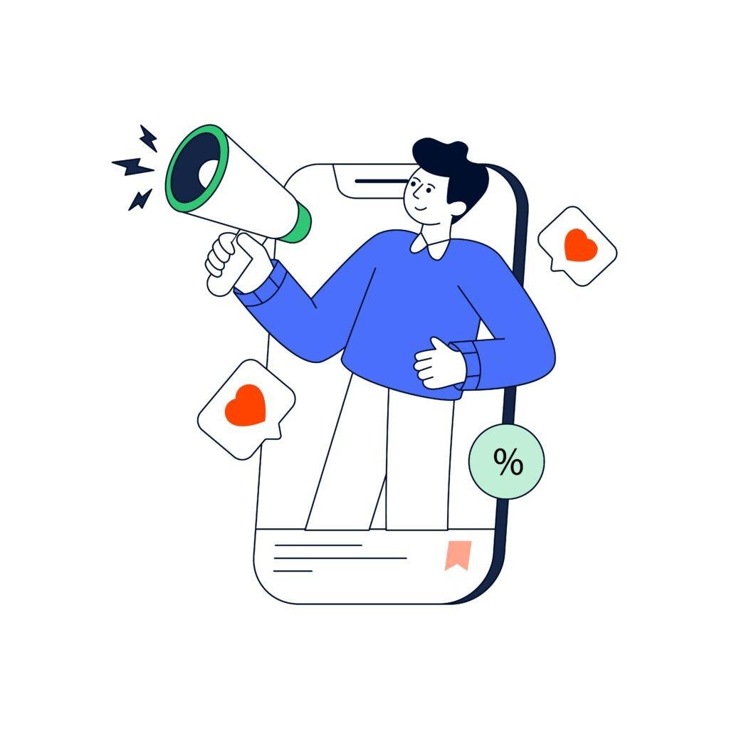 Illustration analyzing customer language patterns and feedback data