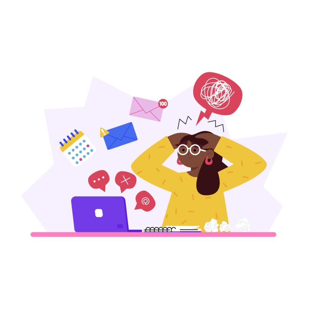 Illustration showing inconsistent brand messaging across channels