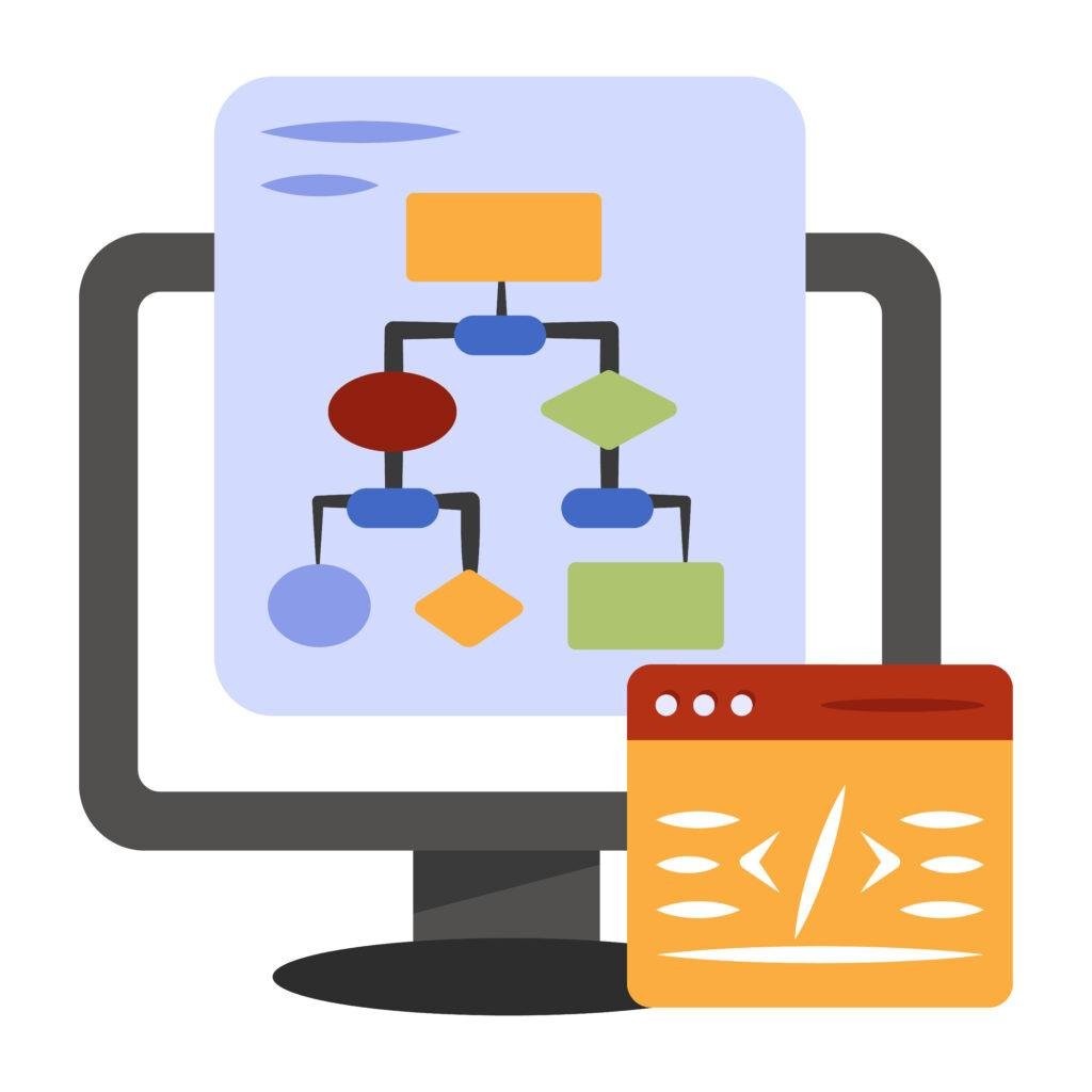 Full-stack web application architecture showing modular frontend, backend, and data layers