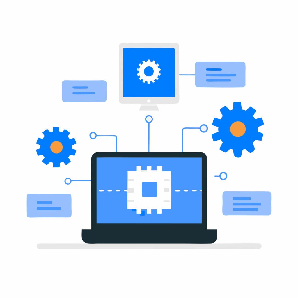 Software integrations connecting multiple platforms through automated data flows