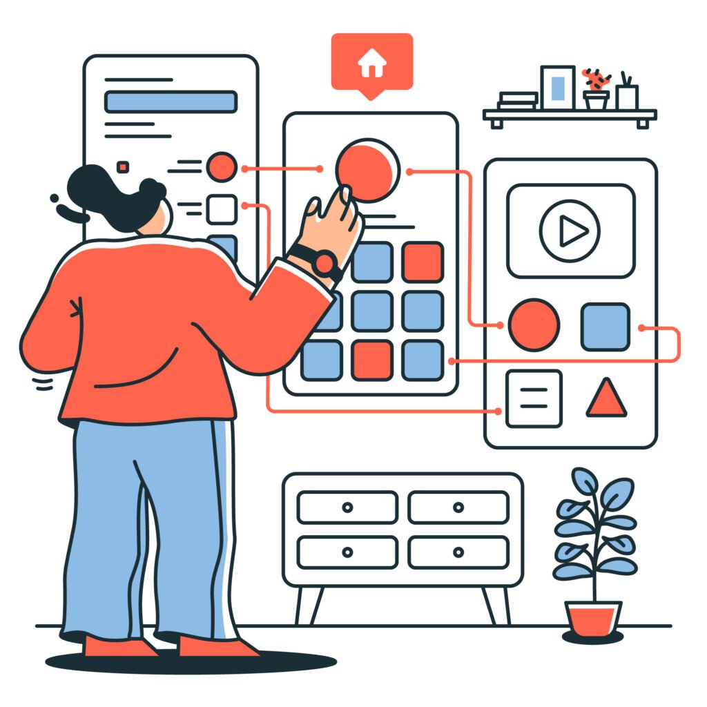 UX product structure illustration showing user flows and information architecture