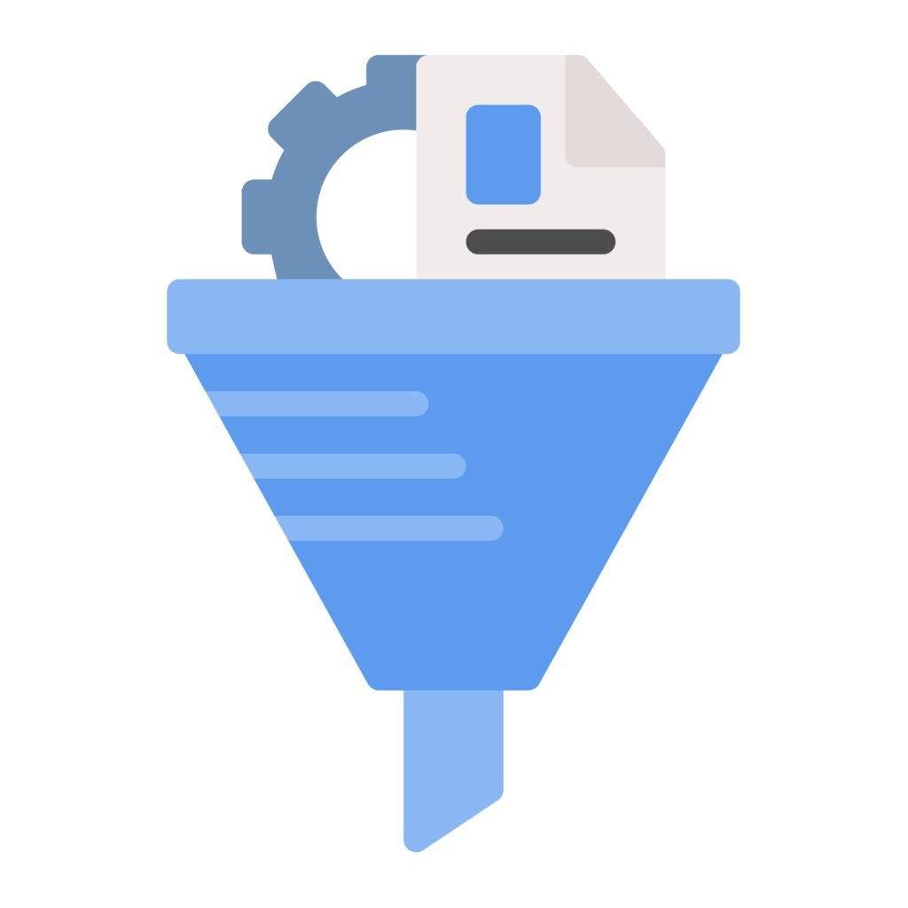 Illustration showing diagnostic analysis of user behavior in a funnel