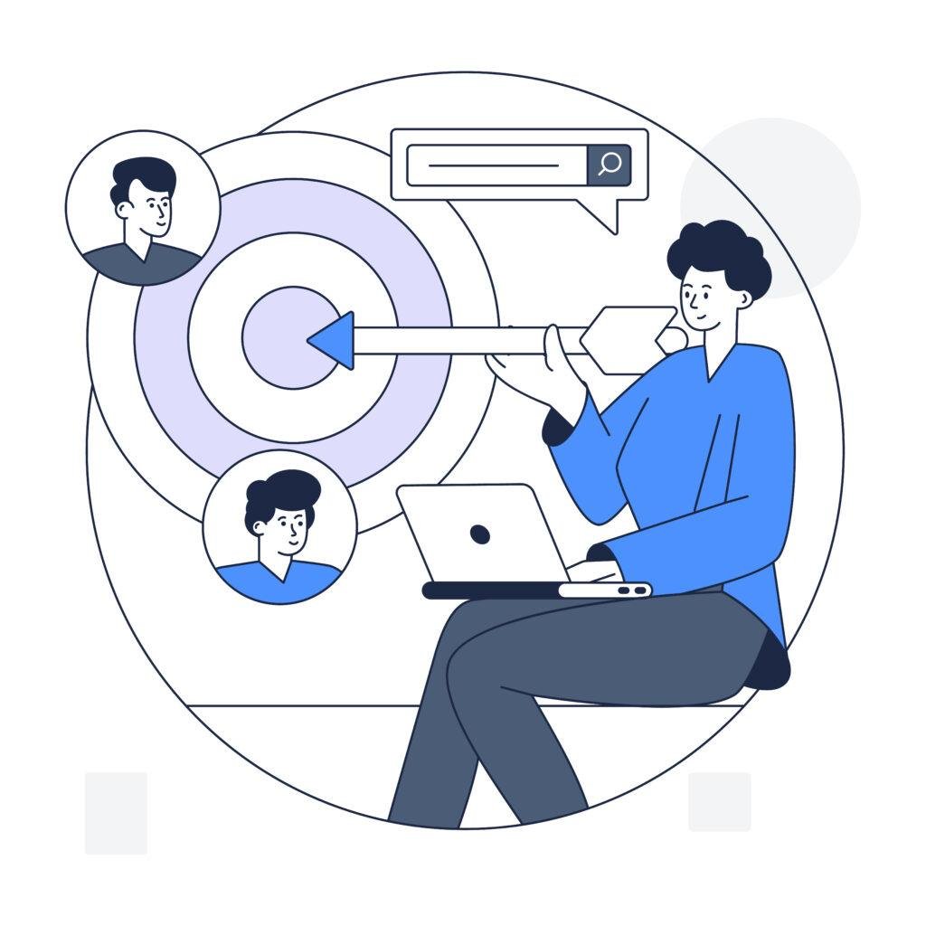 Illustration showing account-level and role-based B2B targeting