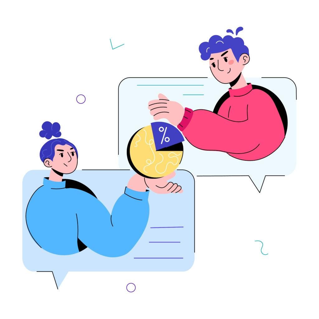 Illustration showing improved sales conversations through better lead context