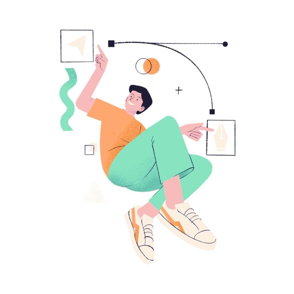 Illustration showing structured creative angle and message framework design