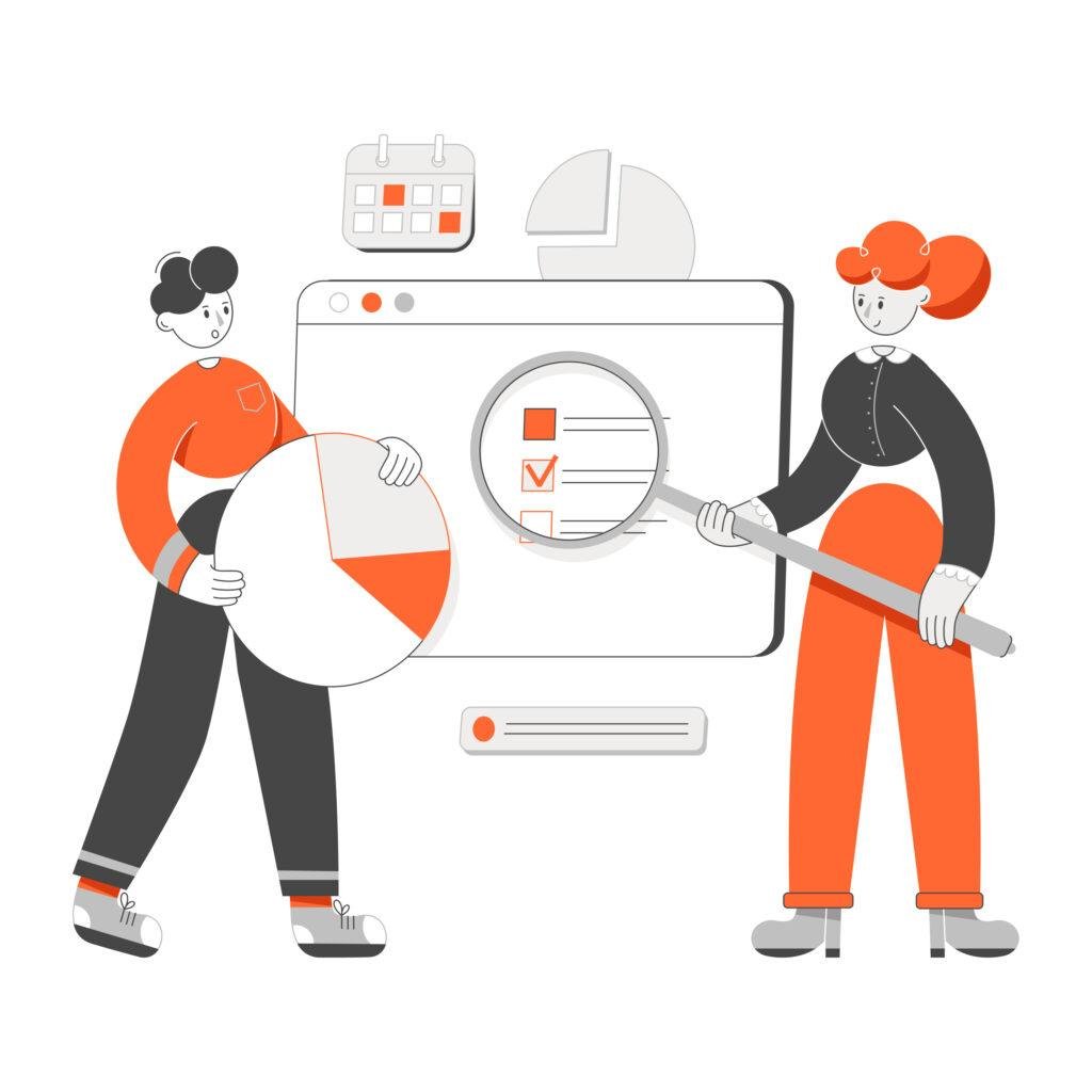 Illustration showing structured ad testing versus random testing
