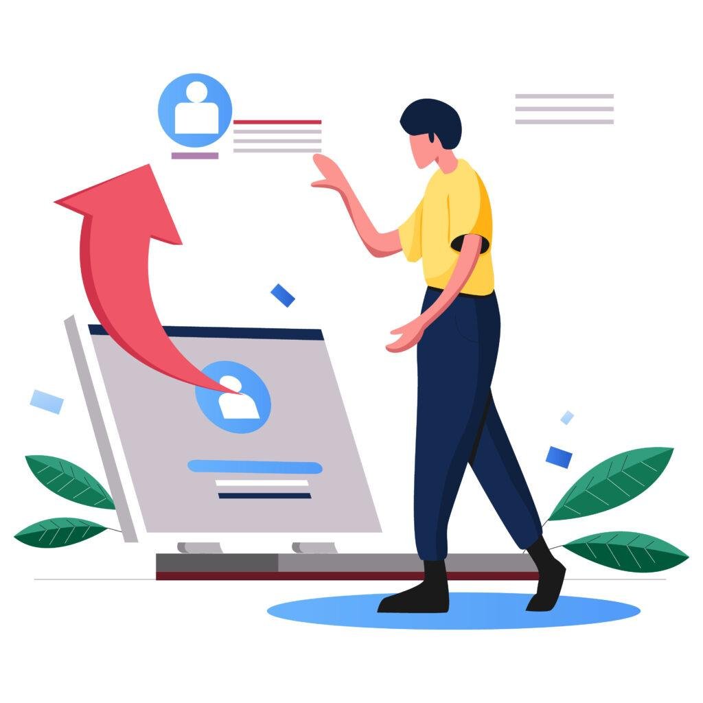 Illustration showing lead qualification and sales-ready handoff