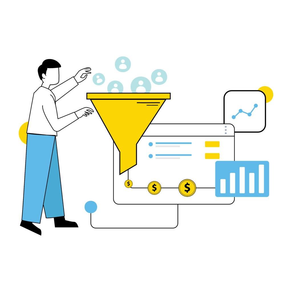 Illustration showing funnel weaknesses exposed by high-intent traffic