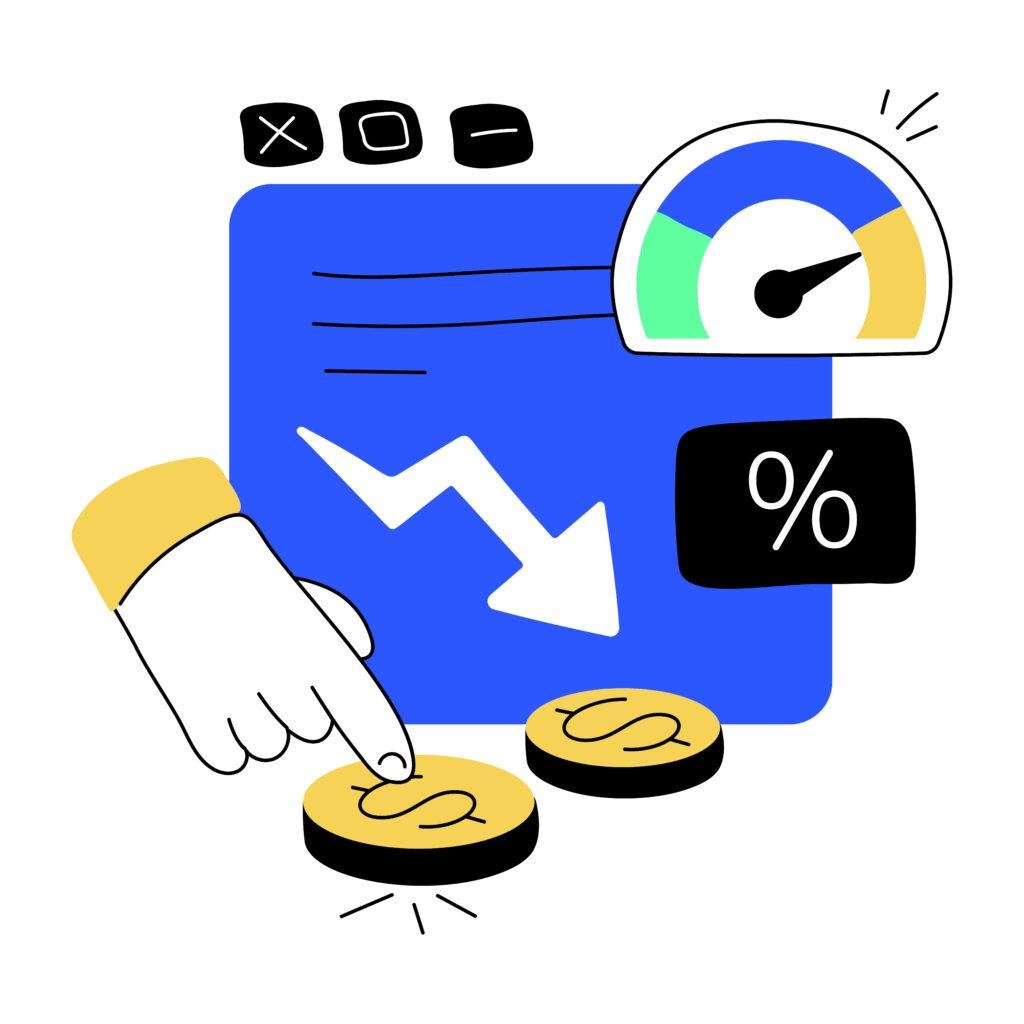 Illustration showing controlled cost per lead in a B2B funnel