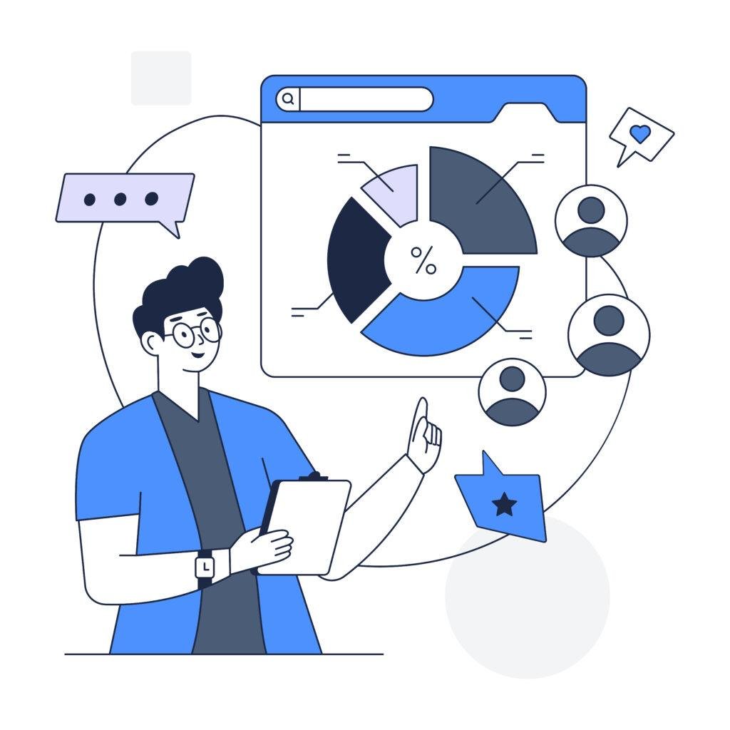 Illustration showing LinkedIn targeting of B2B decision makers