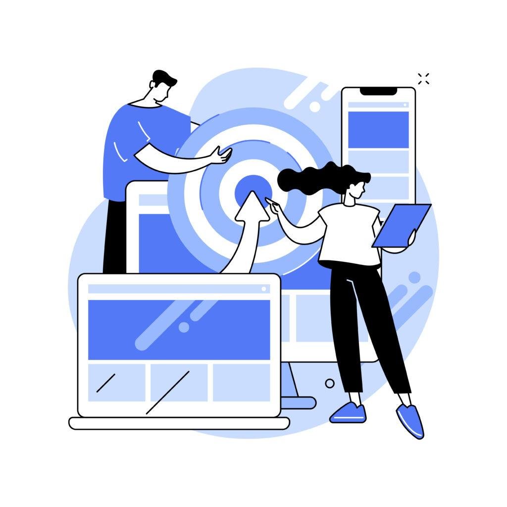 Illustration showing a marketing funnel adapting to buyer behavior