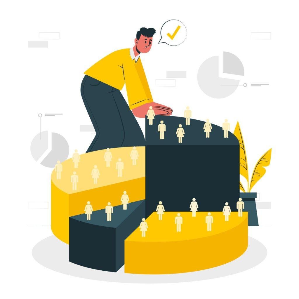 Illustration showing audience intent structuring for paid funnels