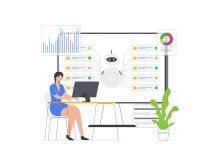 Automation and CRM tools for scalable growth Woman using automation tools and AI dashboard to scale business growth
