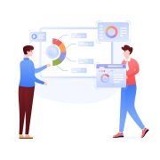Illustration of designers improving website UX and UI layout for higher conversions