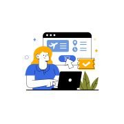 Illustration of a website landing page layout with highlighted text blocks, representing landing page messaging.